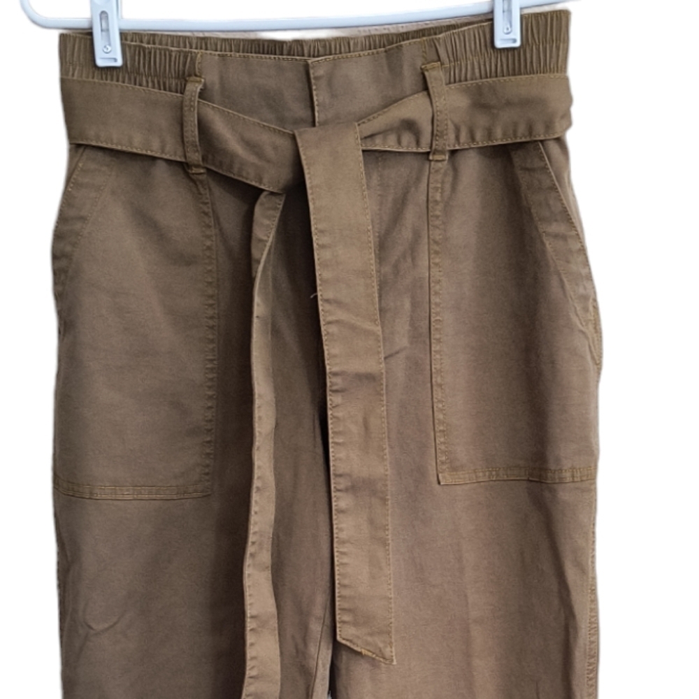 CAbi High Rise Front Tie Cropped Utility Discovery Trouser Size 4 - Picture 2 of 6